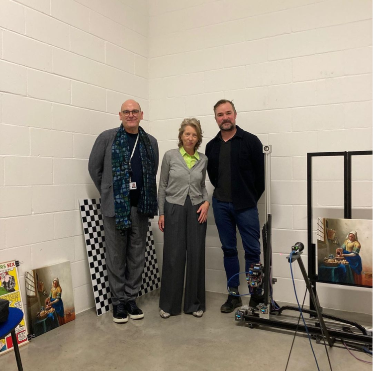 Associate Director at Constantine Chris Kneale with Artclear CEO Charlotte Black and Senior Technician Sam Adams to celebrate the launch of the pilot installation