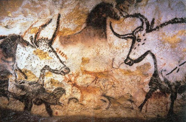 Prehistoric paintings from the Lascaux Caves in Montignac, France