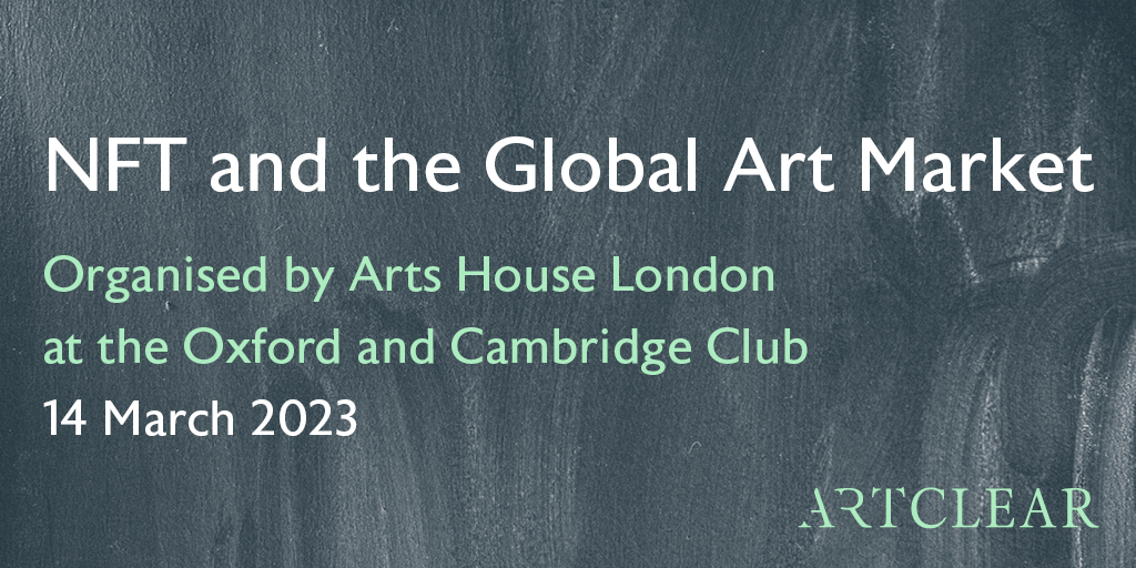 Artclear is participating in NFT and the Global Art Market. Organised by Arts House London at the Oxford and Cambridge Club, 14 March 2023.