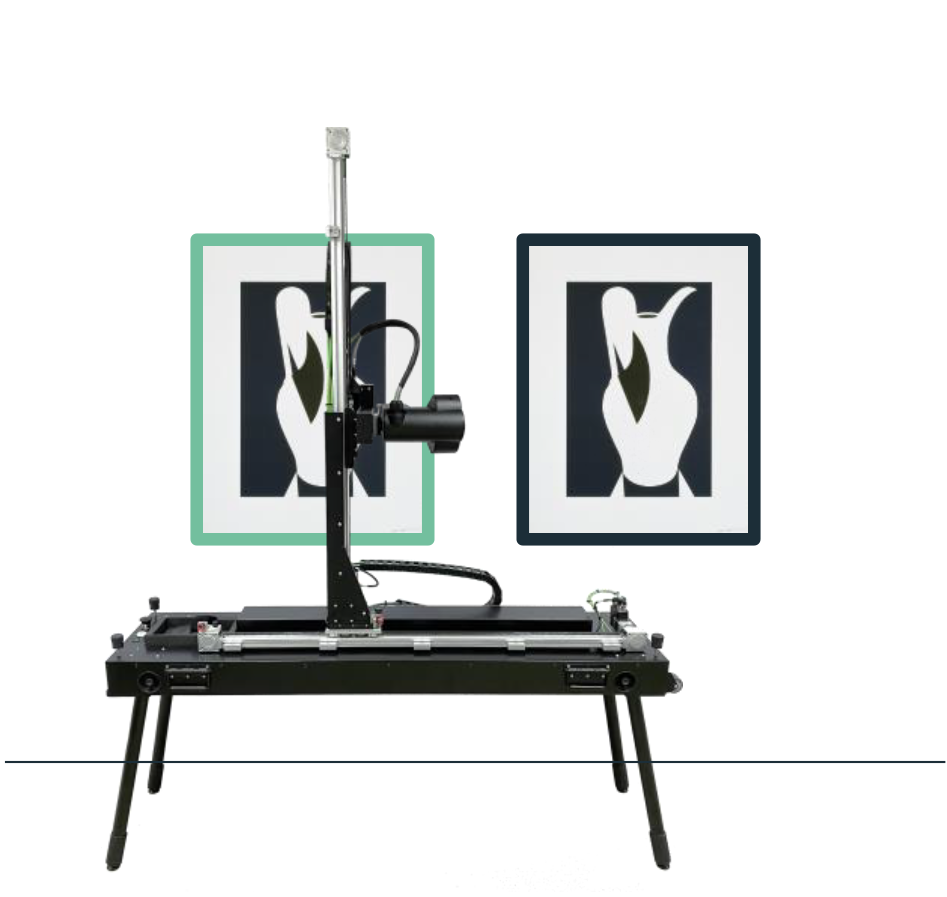 Artclear scanner with an artwork